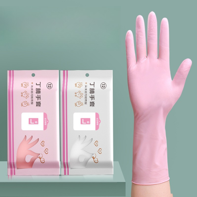 Dish Glove Rubber - Verlängerte und Langlebige Einweg-Geschirrspülhandschuhe aus Nitril,