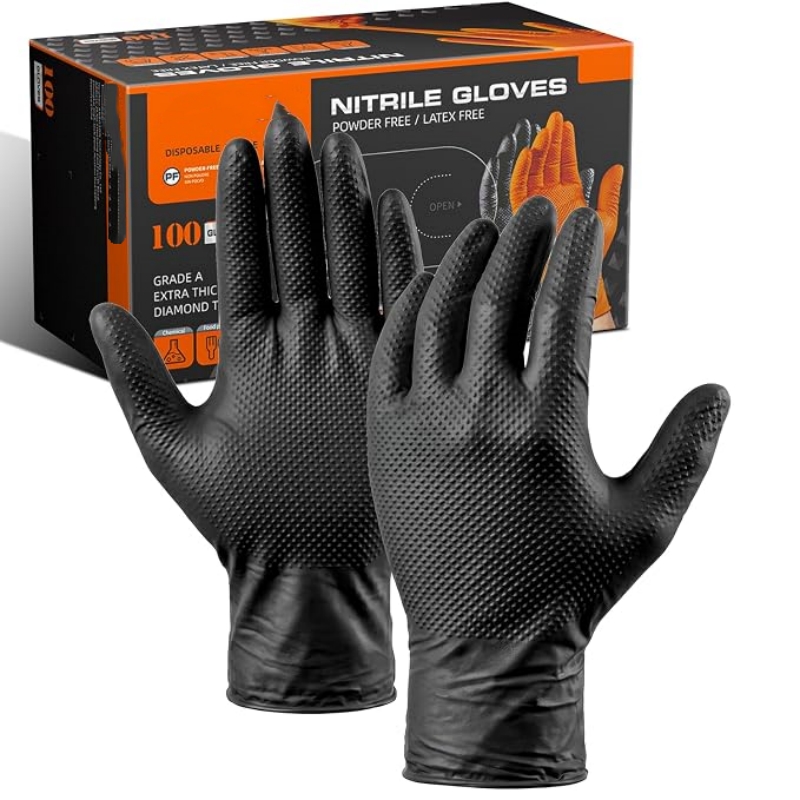 Rubber Glove Cleaning - 8 Mil Hochbelastbare Industrielle Orange Einweg-Nitrilhandschuhe