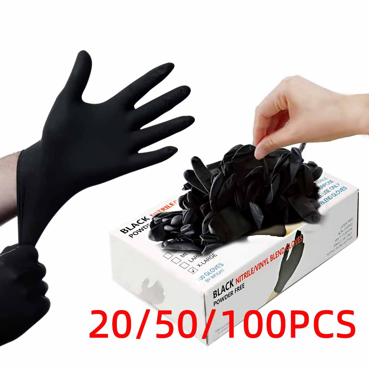 20/50/100 Stück schwarze Vinyl – Rubber Glove Cleaning Bewertung und Preis